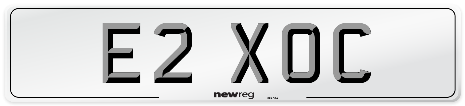 E2 XOC Number Plate from New Reg